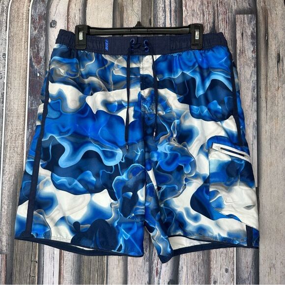 |EUC| NIKE Smoke Print Mesh Lined Swim Trunks - Picture 1 of 9